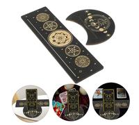 TOGEVAL 2 pièces Support Cartes Tarot Bois Présentoirs Décoratifs Lune pour Table de Divination Accessoires pour Jeu Cartes Voyance Support Compact pour Affichage Ésotérique