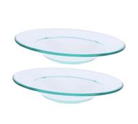 TOGEVAL 2 Plaques en Verre Réutilisables pour Bruleur Cire Parfumée, Remplacement pour Chauffe-Cire Double, Compatibles Plupart des Chauffe-Plat, Chambre et Yoga