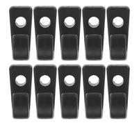 TOGEVAL 20 Pièces Crochets en Nylon Noirs de J pour Kayak et Canoë, Accessoires Solides et Sécurisés pour Arrimage de Sandow, Adaptés aux Paddles et Bateaux