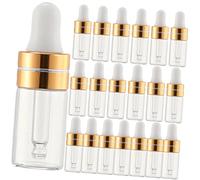 TOGEVAL 20 pièces Flacons Compte-gouttes Verre Transparent avec Pipette Bouteilles Rechargeables Pratiques pour Huiles Essentielles Huiles de Massage et Échantillons