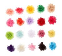 TOGEVAL 20 Pièces Flower Hair Clips for Pets Lightweight Chiffon Dog and Cat Hairpins with Non-Slip Floral Design Comfortable and Secure Fit for Parties