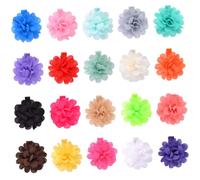 TOGEVAL 20 pièces Lot de Mini Barrettes Fleurs Chiffon Accessoires Cheveux pour Petites Filles Pinces sans Couture Colorées et Confortables pour Garçon Fille et Tout-petit