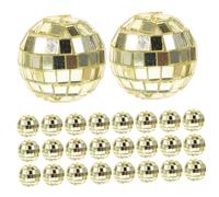 TOGEVAL 24pièces Boules Miroir Dorées à Suspendre Décoration Disco Reflet pour Fêtes Noël Ambiance Festive