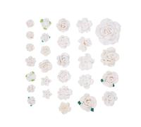 TOGEVAL 28 pièces Décorations Fleurs Argile Polymère pour Bijoux et Accessoires DIY Ornement Floral pour Création Artisanale Kit Complet Blanc pour Customisation Coque Téléphone et Bijoux