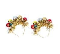 TOGEVAL 2pièces Bandeaux De Noël Pour Garçon Et Filles Boules Colorées Légers Et Solide Accessoires Cheveux Festifs Pour Filles Fête De Noël