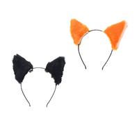 TOGEVAL 2pièces -tête Oreilles De Chat Peluche Lot De Coiffes Cosplay Accessoire Pour Fête Anniversaire Halloween
