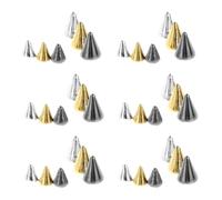 TOGEVAL 3 Boîtes Boîtes de Clous Vintage pour Ongles Rivets Métalliques Cone Spikes Plat pour Décoration DIY Manucure Femme Style Punk Party Salon