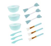 TOGEVAL 3 Ensembles Kit Silicone pour Masque Facial Brosse Double-face Douce pour Application et Nettoyage Bol de Mélange Portable Ours Outil Multifonction pour Soins Peau à Domicile et
