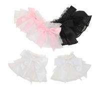 TOGEVAL 3 Paires de Manchons en Dentelle Élégants Nœud Papillon, Accessoires Manucure Faciles à Porter pour Photographie Nail Art et Réseaux Sociaux