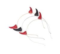 TOGEVAL 3 Pièces Bandeau Corne Diable Halloween Accessoires Cheveux Fête Déguisement Cosplay