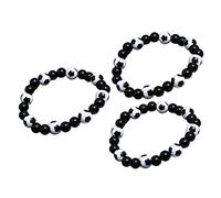 TOGEVAL 3 pièces Bracelets Football Délicats Accessoires Homme Souvenir Fan Chic Noir et Blanc
