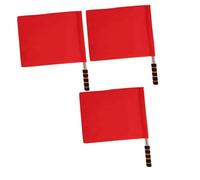 TOGEVAL 3 pièces Drapeaux Arbitre de Compétition Rouge Signalisation pour Football Course Extérieur Légers et Faciles à Transporter