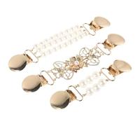 TOGEVAL 3 Pièces Lot de 3 Pinces à Foulard en Métal Effet Perle, Clips pour Col Vintage, Accessoires pour Femmes, Maintien Anti-Dévoilement pour Cardigans, Pulls et Écharpes, pour Usage