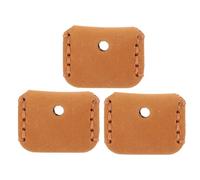 TOGEVAL 3 Pièces Lot de Étuis de Clé de Voiture Cuir Vintage Protège-clés Antirayures Housse de Protection pour Télécommande Auto Accessoire Compact Orange Style Rétro Fait Main