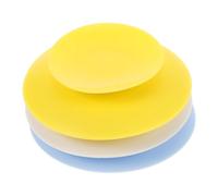 TOGEVAL 3 Pièces Lot de Pads Silicone avec Ventouse Double Face Antidérapante Supports Multifonctions pour et Assiettes Protection Stable et Sécurisée pour Garçon Fille Jaune Bleu Foncé et