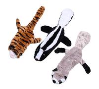 TOGEVAL 3 pièces Mâcher pour Chiens Peluche Résistante Squeaky pour Distracter et Éduquer Chiots et Chiens Adultes