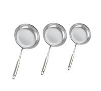 TOGEVAL 3 pièces Passoire Acier Inoxydable Filtre Alimentaire pour Friture Fondue et Nouilles Maille Fine Résistante Rouille Égouttoir Portable pour Cuisine