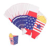 TOGEVAL 30 pièces Lot de Boîtes Popcorn Papier à Motif Usa pour Fête Du Juillet Boîtes Anti-fuite pour Bonbons et Snacks Emballage Pratique pour Anniversaires et Événements