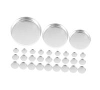 TOGEVAL 30 pièces Lot de Pans de Fard à Paupières Aluminium Rechargeables Rondes Petits Contenants Cosmétiques Vides pour Palette DIY Maquillage Portable