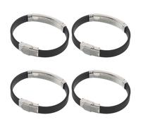 TOGEVAL 4 Pièces Bracelet Antistatique de Sport Ajustable en Silicone Souple, Lot de 4 Pièces, Couleur Argentée D34, pour Yoga, Jogging et Activités de Plein Air