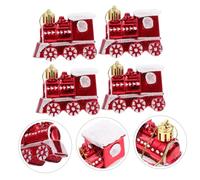 TOGEVAL 4 Pièces Décorations Suspendues Petits Pendentifs Voiture Rouge pour Sapin de Noël de Ornements et Colorés pour Ambiance Festive Maison Bureau ou Commerce
