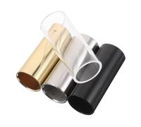 TOGEVAL 4 pièces Diapositives de Guitare pour Cordes Médium Slides Métal Argenté Doré Noir et Transparent Accessoires pour Guitare Électrique Acoustique Blues Country Jazz