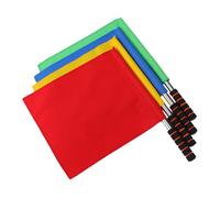 TOGEVAL 4 pièces Drapeaux Arbitre Colorés Rouges Jaunes Bleus Verts Drapeaux Signalisation Main Antidérapants pour Compétition Sportive Course et Traffic