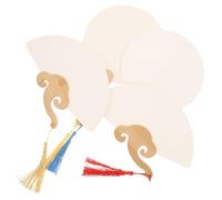 TOGEVAL 4 Pièces Éventails Papier DIY Blank Éventails Décoratifs pour Garçon Fille et Portables pour Bricolage et Décoration Couleur Aléatoire