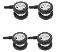 TOGEVAL 4 Pièces Lot de 4 Roulettes Silencieuses en Plastique Noir pour Trotteur Bébé, Roues de Rechange Universelles à Insert Droit Amovible, Compatibles Poussettes et Déambulateurs,