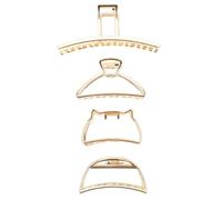 TOGEVAL 4 pièces Lot de Pinces à Cheveux Griffe de Zinc Métal Pince Clip Incurvée Antidérapante Maintien pour Queue de Cheval et Cheveux Épais