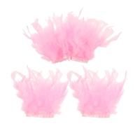 TOGEVAL 4 Pièces Manchettes Fausses Tissu Superposé Manchettes Détachables Organza Plume Rose Accessoires Élégants pour Femmes pour Chemises Robes Pulls et Costumes