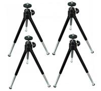 TOGEVAL 4 pièces Mini Trépied Smartphone Télescopique Deux Segments Support Mobile Multi-Positions pour Photo et Diffusion Trépied de Bureau Compact Noir Lot
