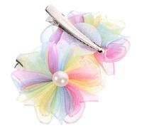 TOGEVAL 4 pièces Pinces Cheveux Fleurs Colorées Accessoires pour Petites Filles Cadeau Anniversaire Cosplay