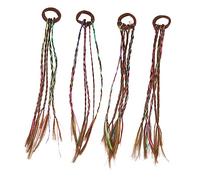 TOGEVAL 4 Pièces Tresse Accessoires De Déguisement De Clown Bandeaux Gonflés Décorations De Cheveux Pour Enfants Bandeau En Velours Bandeaux Tressés Femmes Jouets Brown Plastique