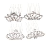 TOGEVAL 4pièces Peigne Couronne Pour Filles Diadème De Fée Avec Strass Décoration Pour Garçon Fille Lot De Accessoires De Cheveux