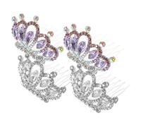 TOGEVAL 4pièces Pince à Cheveux Couronne avec Strass Mini-diadème Décoration pour Cheveux Peigne Mariage Accessoires de Coiffure