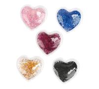 TOGEVAL 5 Pièces De Gel Rafraîchissant Pour Yeux En Forme De Cœur à Paillettes Réutilisables Pour Soins Du Visage Et Du Contour Des Yeux
