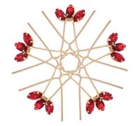 TOGEVAL 5 Pièces Épingles à Cheveux U avec Strass Rouges Lot de Accessoires pour Mariée Barrettes Grandes pour Cheveux Épais Clips Élégants pour Mariage Bal et Fête