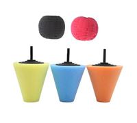 TOGEVAL 5 Pièces Éponge Coniques avec Balle de Polissage pour Voiture Kit de Polissage pour Jantes et Finition Accessoires de Lustrage Professionnel