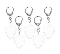 TOGEVAL 5 Pièces Étui Porte-médiators Transparent avec Porte-clés Boîte de Rangement Ergonomique et Résistante pour Médiators de Guitare Acoustique Accessoire Portable pour Musiciens
