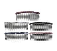 TOGEVAL 5 pièces Peigne à Cheveux Décoratif avec Strass Lot de Inserts à Dents Colorés pour Coiffure Élégante Accessoire Cheveux Femmes pour Mariage et Fête