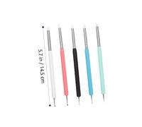 TOGEVAL 5 pièces Set de Nail Art Dotting Outils Manucure Pinceaux Silicone Double Tête pour Dessin et Sculpture Ongles Accessoires Nail Art Compact pour Salon et Usage Domestique
