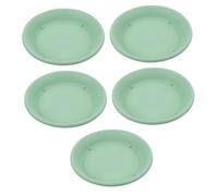 TOGEVAL 5 pièces sous Plats pour Pots de Fleurs PP Résine Plateau de Drainage Vert Base pour et Jardinières Intérieur et Extérieur Aux Chocs et Aux UV