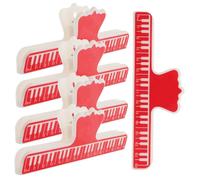 TOGEVAL 5 pièces Support de Partition Musical Pratique Lot de Clips de Page Rouge pour Piano Clips Musique Accessoires de Lecture et Pratique Fixation Résistante Au Vent