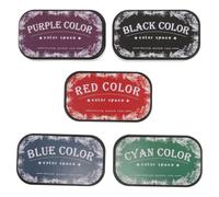 TOGEVAL 5 Pièces Tampons Encreurs Lavables Encre à Base Eau pour Empreintes Digitales Scrapbooking Peinture sur Papier Tissu Bois Couleurs Vives pour Loisirs Créatifs et Projets DIY