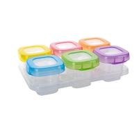 TOGEVAL 6 pièces Boîtes de Conservation Alimentaire avec Couvercles Étanches Contenants Congélation Mixte pour Sevrage Récipients Micro Ondes et Lave Sûrs