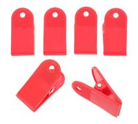 TOGEVAL 6 Pièces Clip de Sécurité pour Tapis de Course e Sécurité pour Tapis Roulant, Plastique, Rouge, Arrêt d'urgence, Forte Prise, Remplacement Facile, Design, pour Machine
