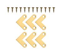 TOGEVAL 6 Pièces Équerre d'angle Plate en Laiton Épais, Angle Droit Fixe