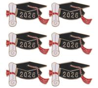 TOGEVAL 6 Pièces Lot de 6 Épinglettes Commémoratives Remise des Diplômes, Broches en Métal Émaillé, Accessoires pour Vestes, Présents Souvenirs de Célébration de Fin D’Études, pour