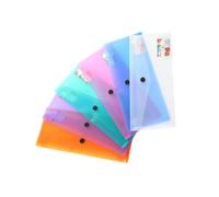 TOGEVAL 6 Pièces Lot de Pochettes Plastiques Translucides avec Bouton Pression Porte Documents et pour Rangement Scolaire et Bureau Couleurs Aléatoires Couleur Aléatoire